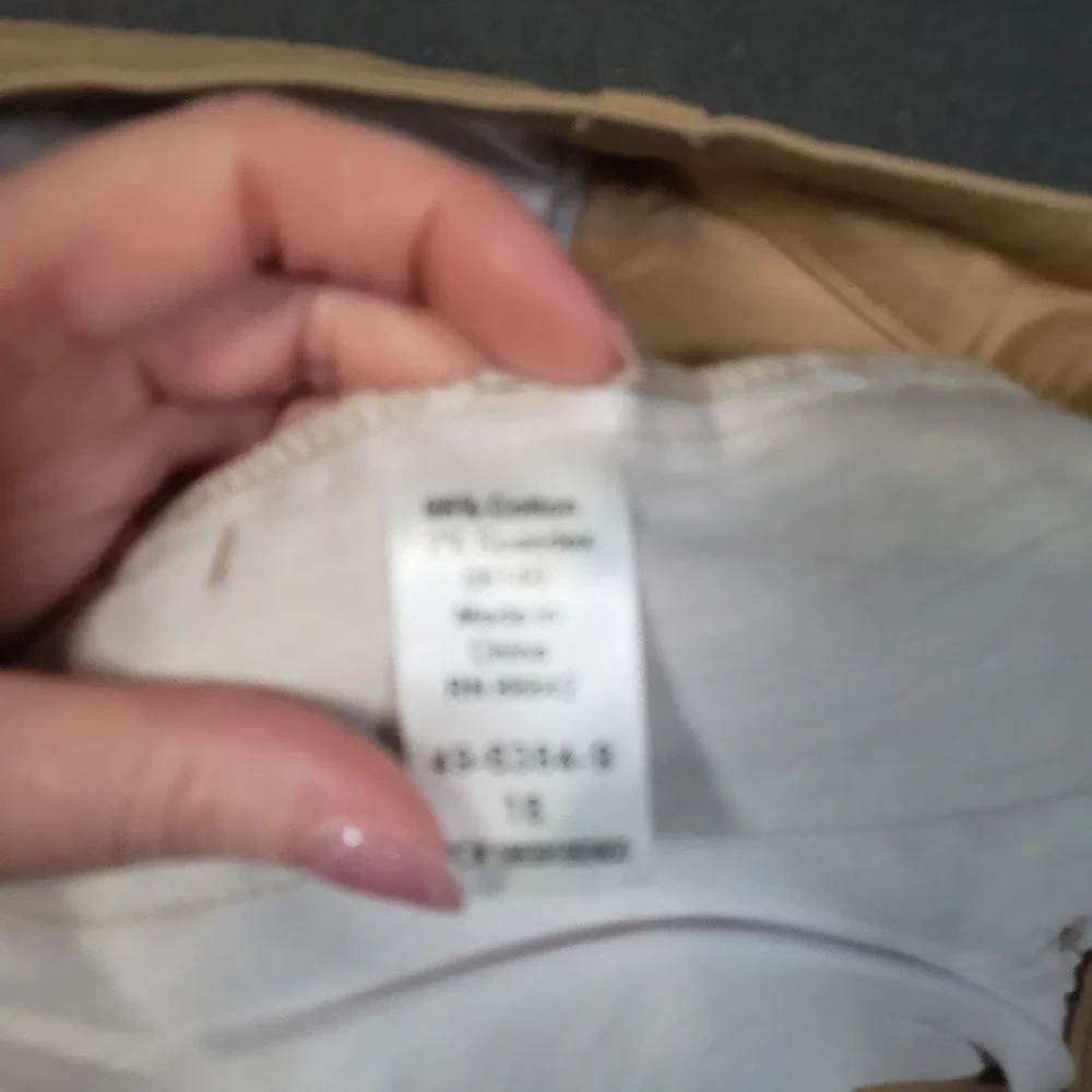 Ellos Chino Shorts‎ Womens 16 Tan Cotton Blend Stretch Flat Front Casual Classic